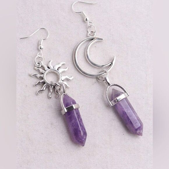 Boho crystal dangle earrings S67 - Picture 1 of 3